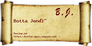 Botta Jenő névjegykártya