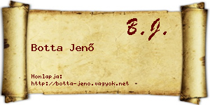 Botta Jenő névjegykártya
