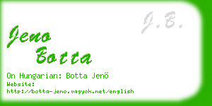 jeno botta business card