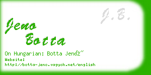 jeno botta business card